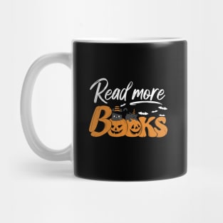 Read More Books, Funny Halloween Black Cats and Pumpkins Mug